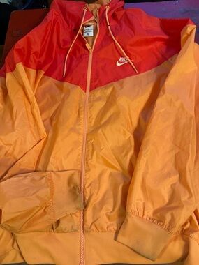Nike Two-Tone Orange & Red Colorblock Windbreaker Jacket xxl read description